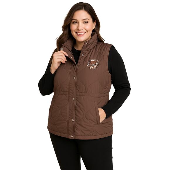 Colosseum Hershey Bears Quilted Brown Puffer Vest – Women’s XL - Picture 1 of 6